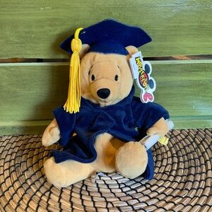 Original NWT Disney Grad Nite Pooh Bear beanie plush